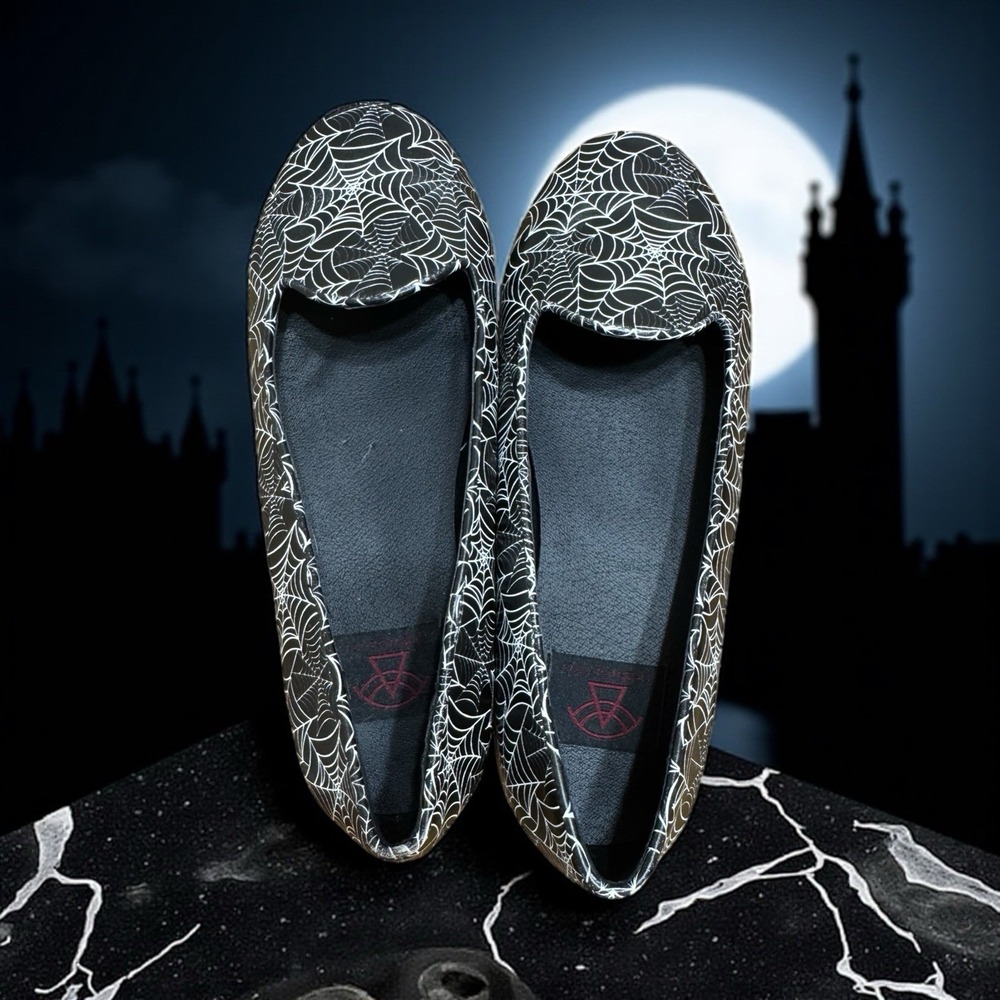 Strange Cvlt Cult 🕷️Womens Flats Shoes Spider Grunge witch goth Size 6‎ Black